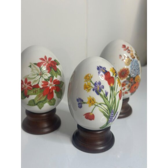 VTG 1988 Avon Colorful Flower Porcelain Egg Gifts of Nature Spring’s Brilliance - Picture 3 of 6